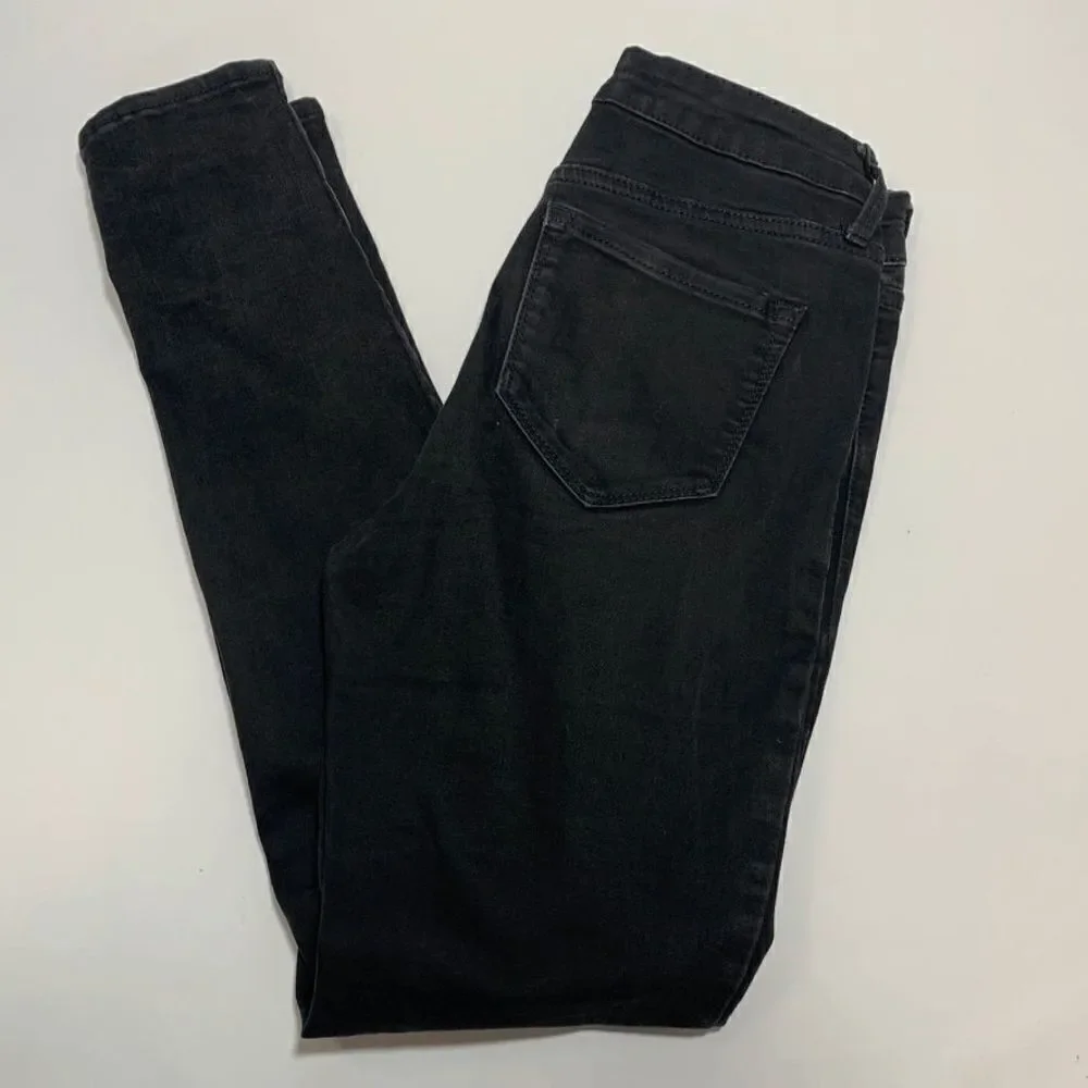 Old Navy Women's Jeans Rockstar Skinny Mid-Rise Slim Fit Black Dark Wash Size 4R
